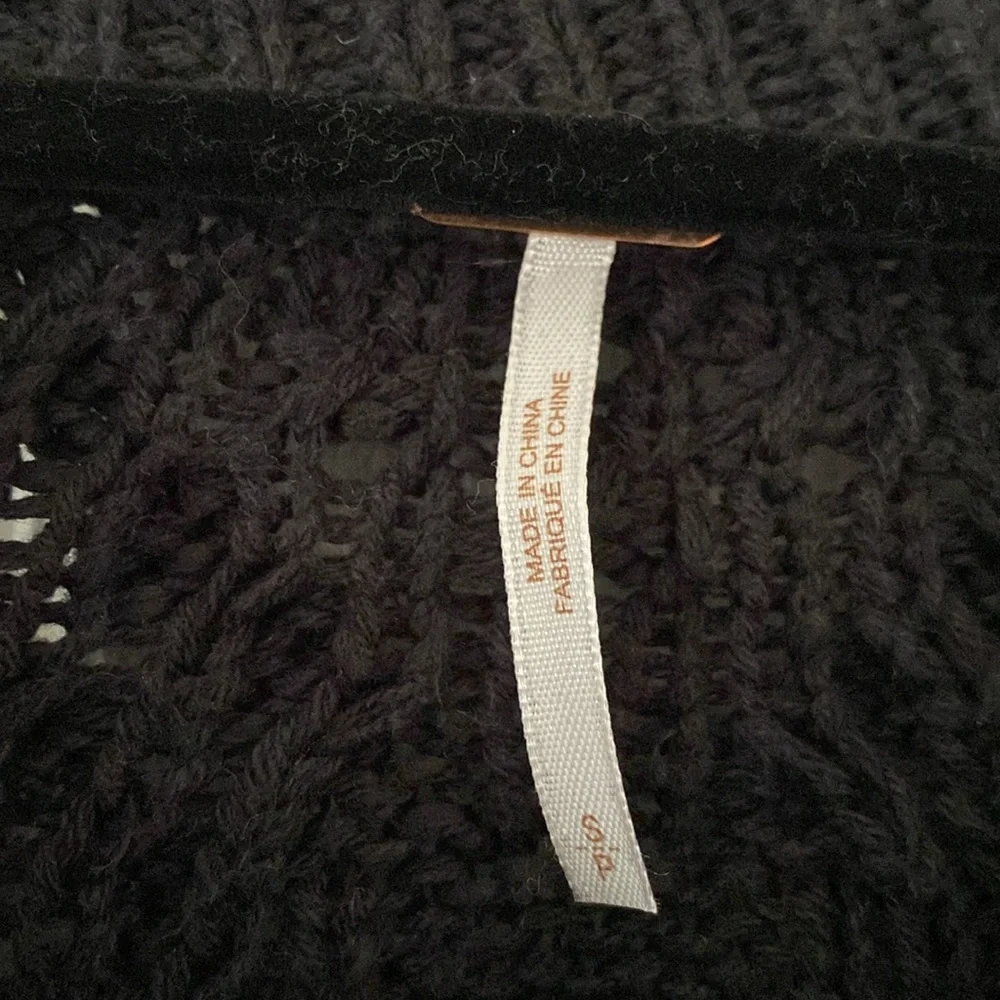 Free People Isla Cable Tunic Sweater Black Size Small - Picture 4 of 6